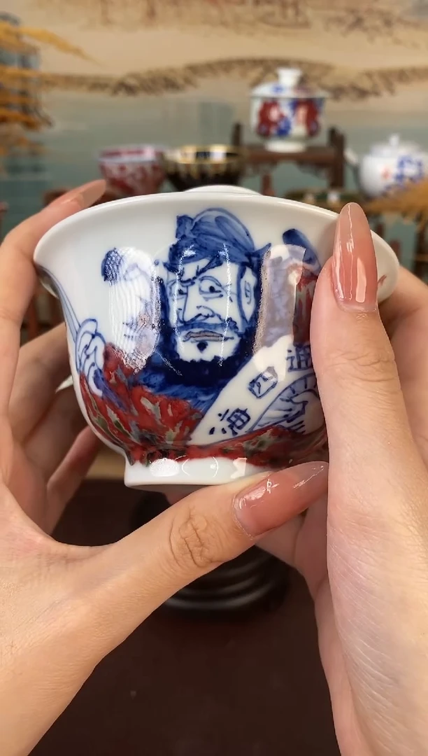 高温釉下景德镇手工手绘茶器16