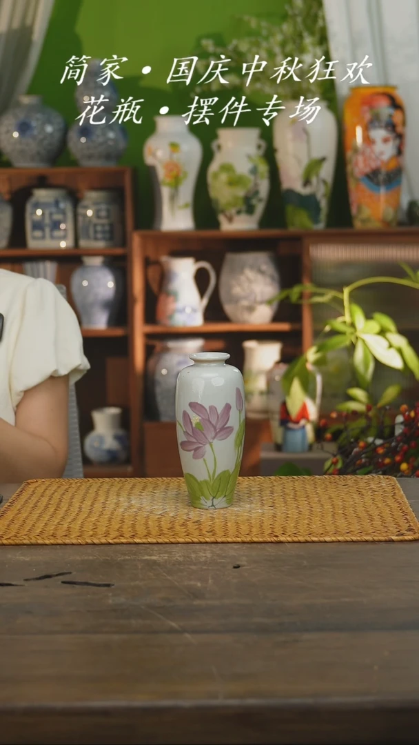 瓷片景德镇纯手工手绘花器摆件