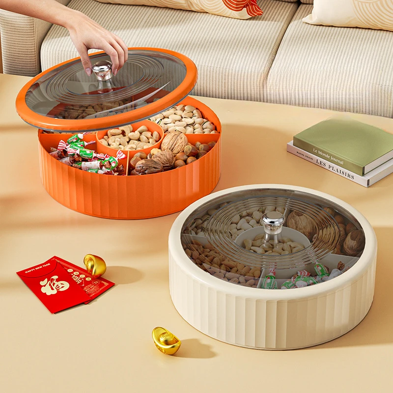 新年糖果盘家用客厅茶几过年干果盒塑料收纳盒子婚庆前台喜糖盒子