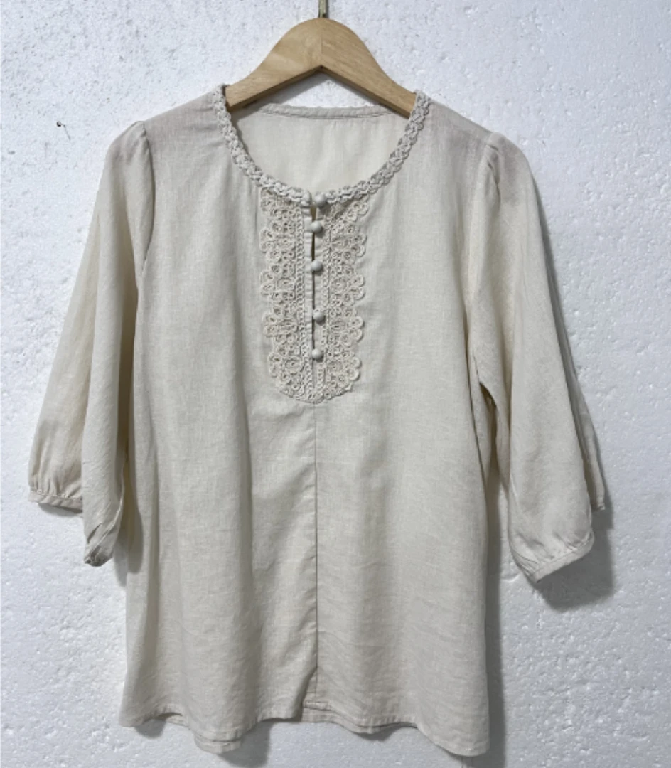 【简柽】半扣刺绣衬衫D506-2601