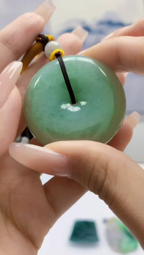 定制翡翠18K金镶嵌4688xx-毛货挂件239