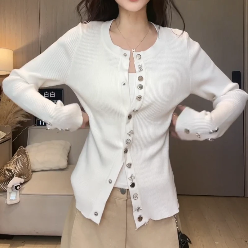 【名伶高智】2025超柔修身显瘦针织衫开衫长袖上衣LK2507036