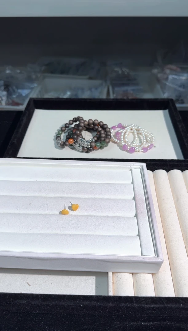 水晶手链银S925镶嵌S031蜜啦爱心耳钉