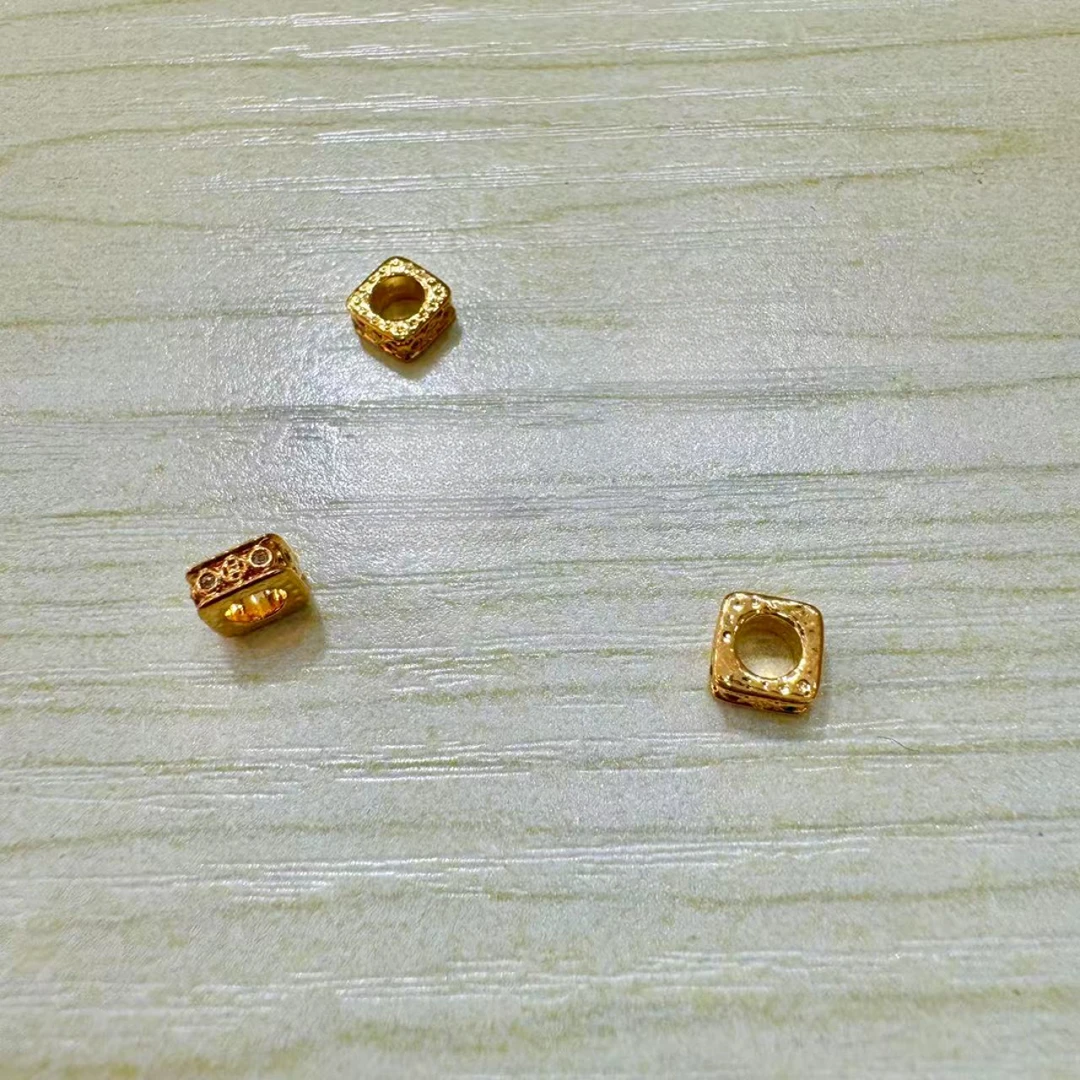 【SG】足金彩蓝宝方形隔片DIY配件 多样发一件