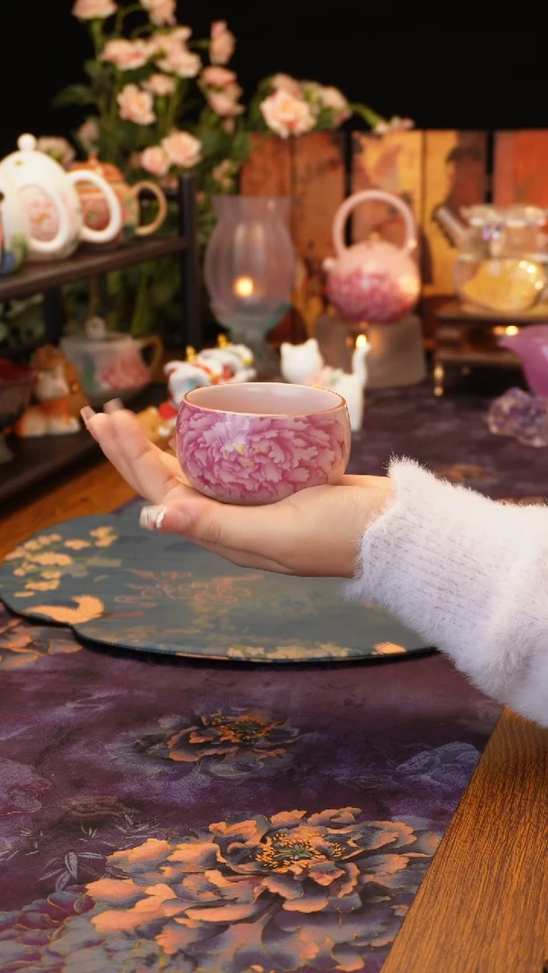 【闪购商品】粉汝牡丹罗汉杯·····