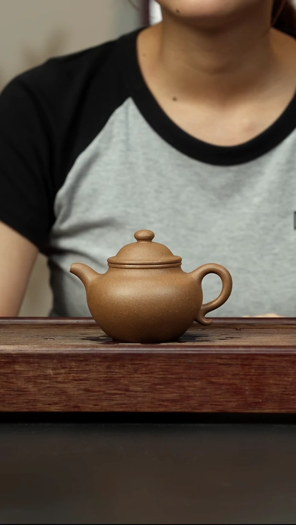 紫砂茶壶芝麻绿 莲子 全手工