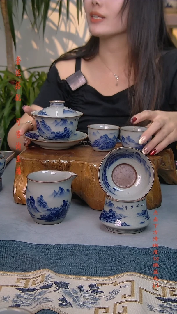 简装家用款5件套 老陶泥开片纹陶瓷茶具
