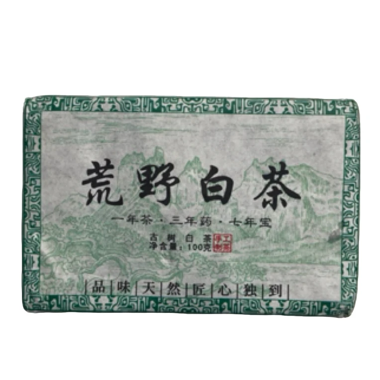 2024年【荒野白茶】春尾白茶砖茶100克*1砖-1.18【37号】