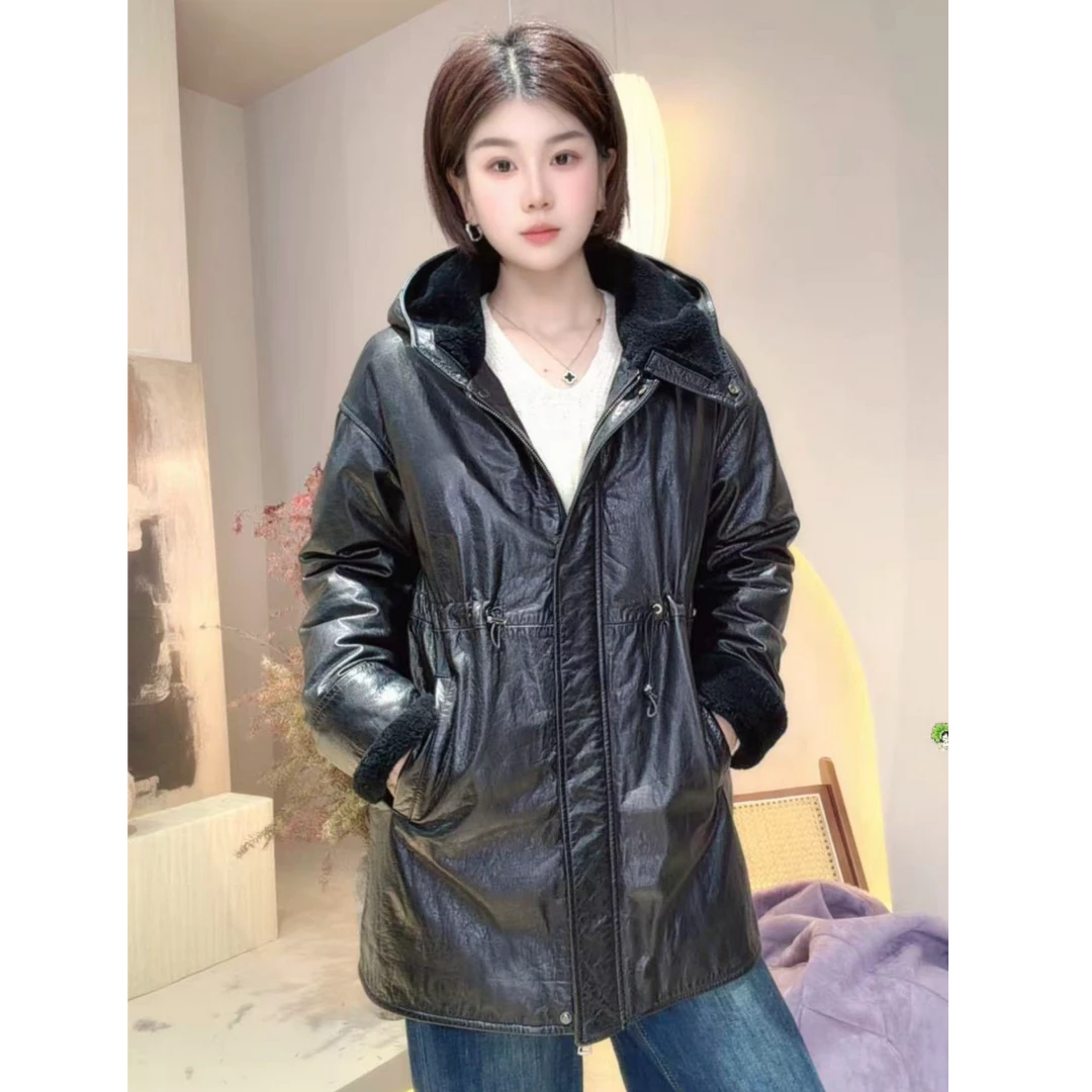 新款加厚连帽收腰外套3398