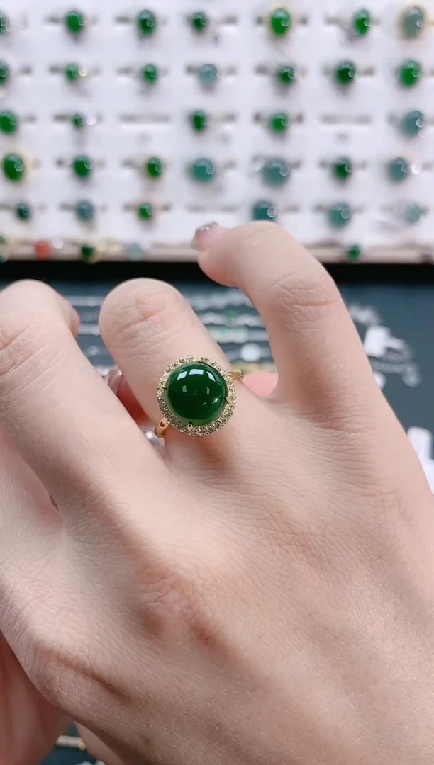 【闪购商品】翡翠戒指银S925镶嵌天然翡翠