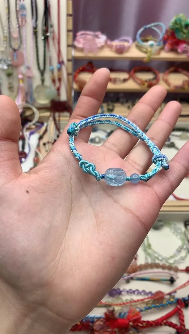 【闪购商品】海蓝宝石手绳未镶嵌手工编织海蓝宝手绳
