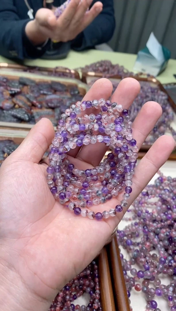 未镶嵌手串水晶超七手串  多样性发一