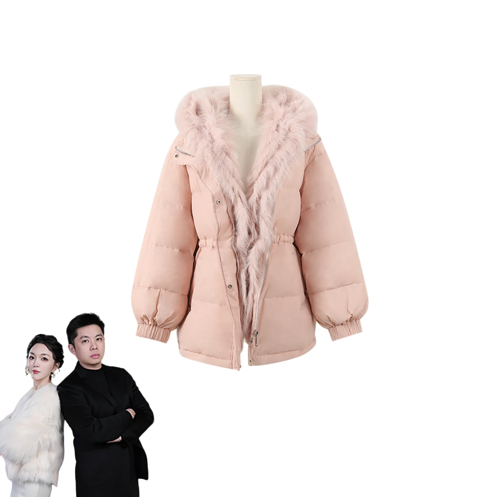 新款时尚连帽百搭鹅绒外套8801