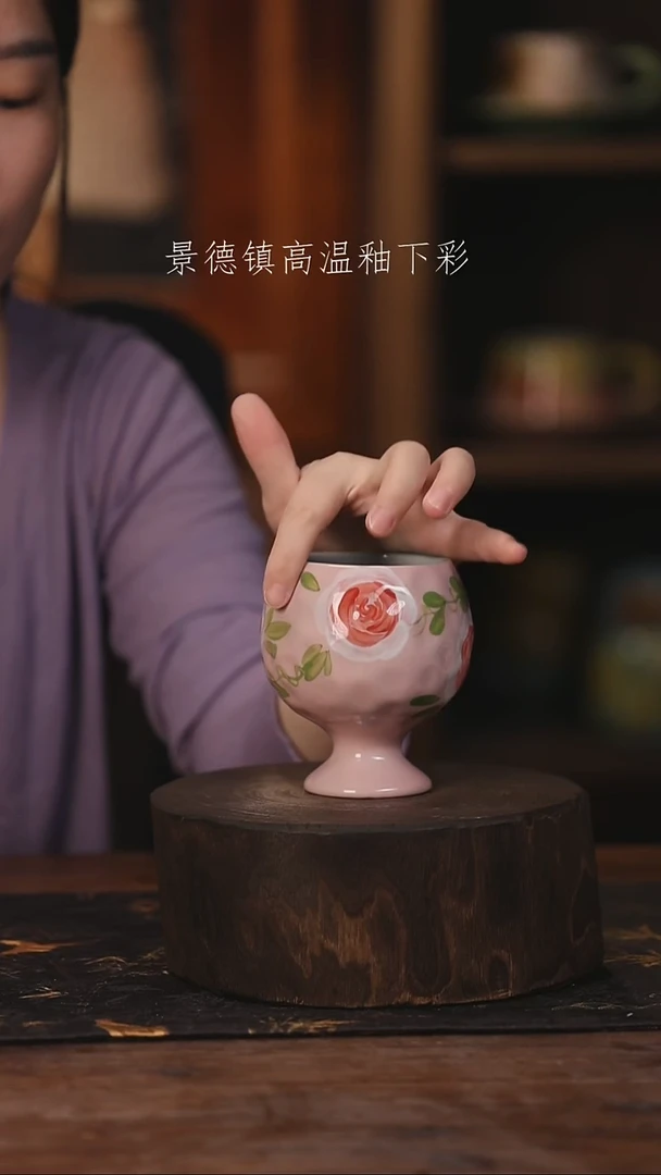 陶瓷景德镇高温釉下手绘陶瓷@L608@