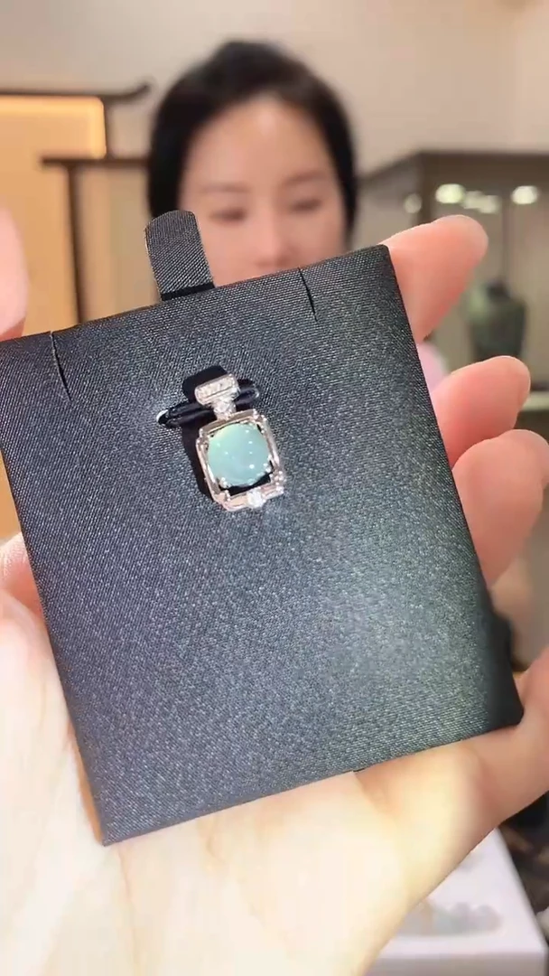 翡翠银S925镶嵌吊坠(不含链)翡翠