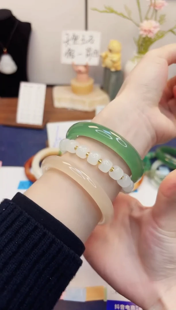 【闪购商品】石英质玉手镯未镶嵌448-东陵玉-圈口60