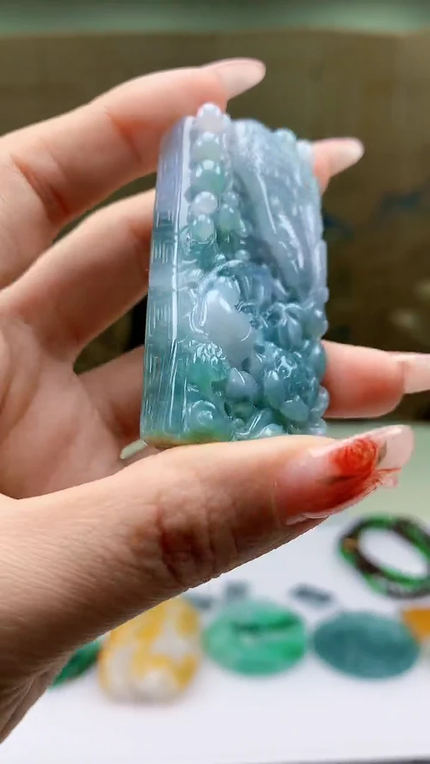【闪购商品】定制翡翠未镶嵌4688ty-毛货挂件赠珠链63