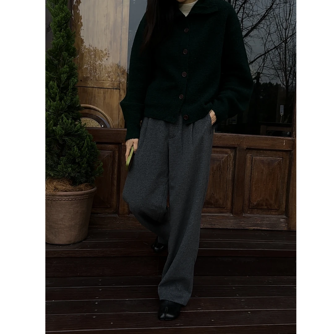 （浮力）70羊毛西裤宽松直筒加厚休闲裤子