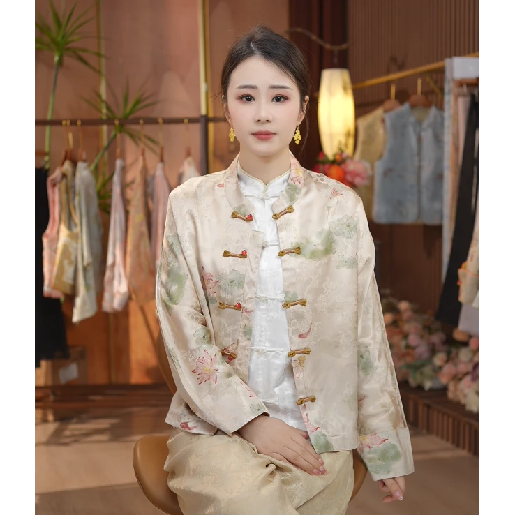 《青花雅韵-外套》新中式提花国风春夏防晒老料气质休闲外套