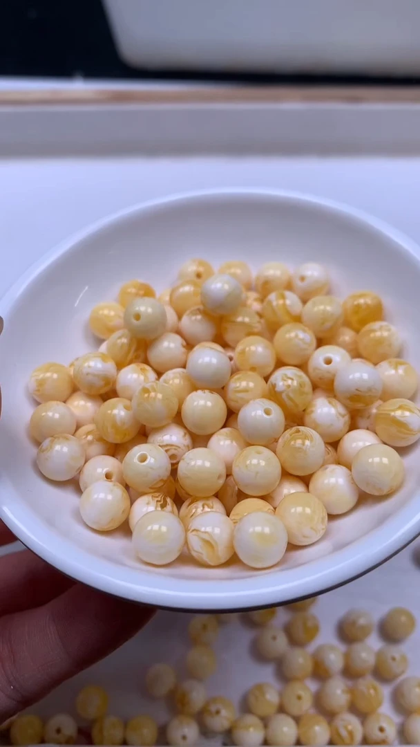 裸石蜜蜡未镶嵌M28 骨 瓷 白8mm10个6元