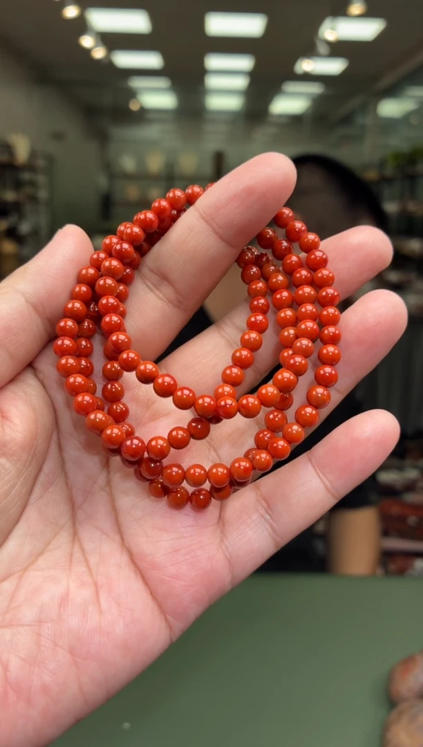 手链未镶嵌南红玛瑙多圈手串一条约5mm多样性发货