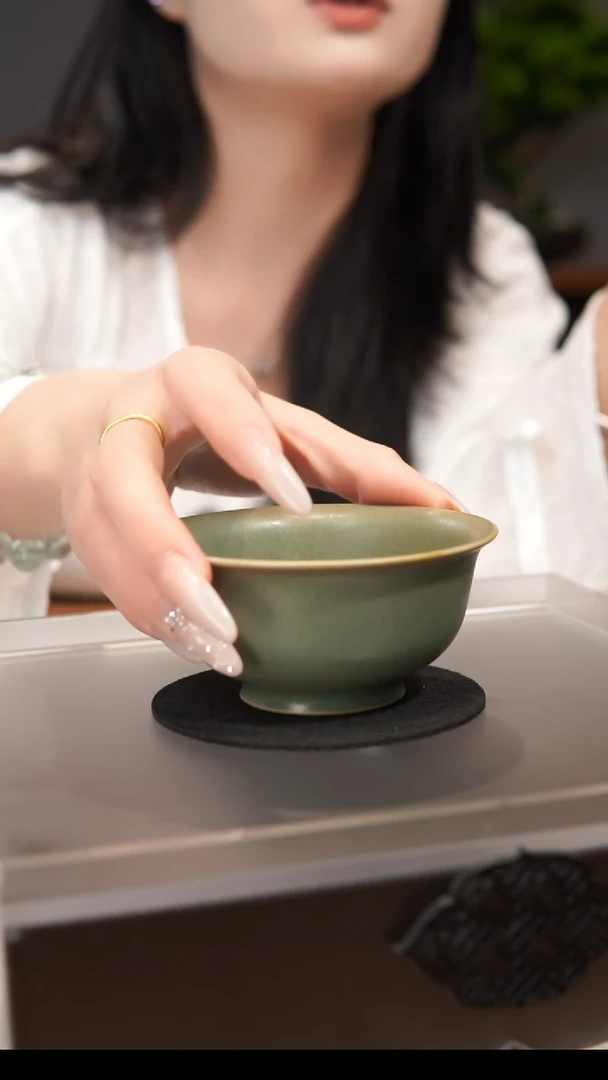 杯压手杯  汝州原产地  原矿老釉