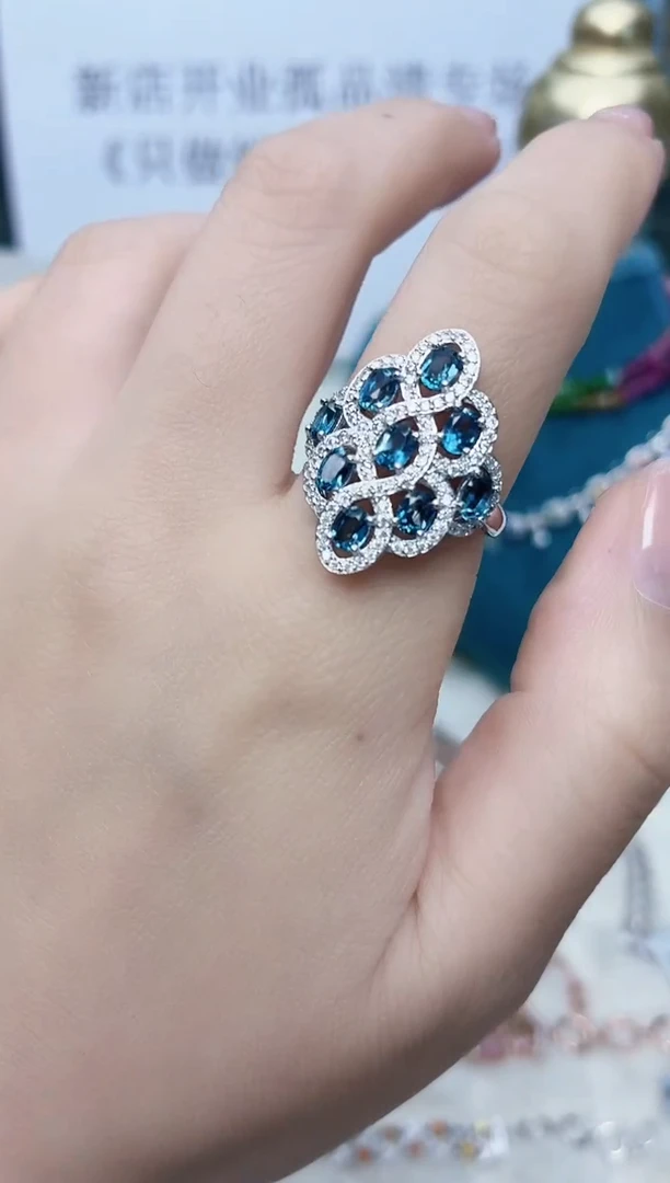 银S925镶嵌托帕石戒指538ZB1202产品一个（多样性）