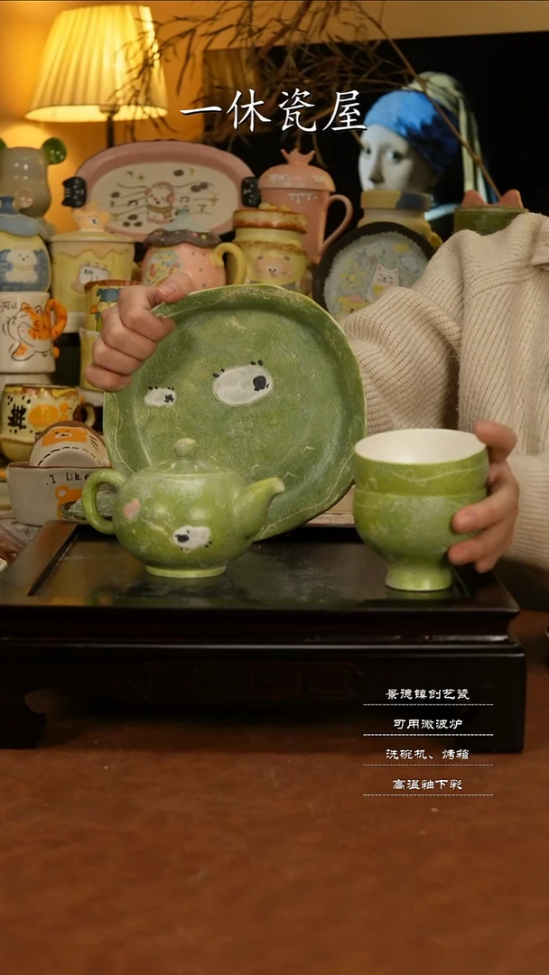摆件陶景德镇一休瓷屋手作