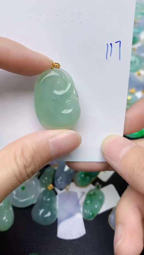 【闪购商品】翡翠颈饰18K金镶嵌117天然翡翠A货