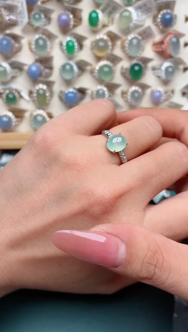 银S925镶嵌戒指翡翠.