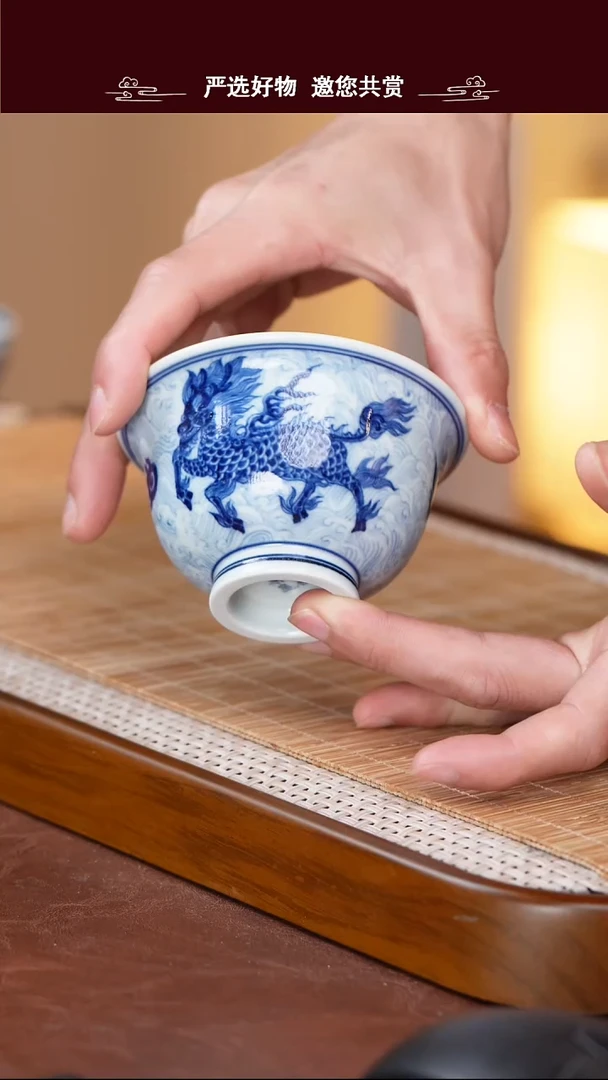 手工手绘青花主人杯