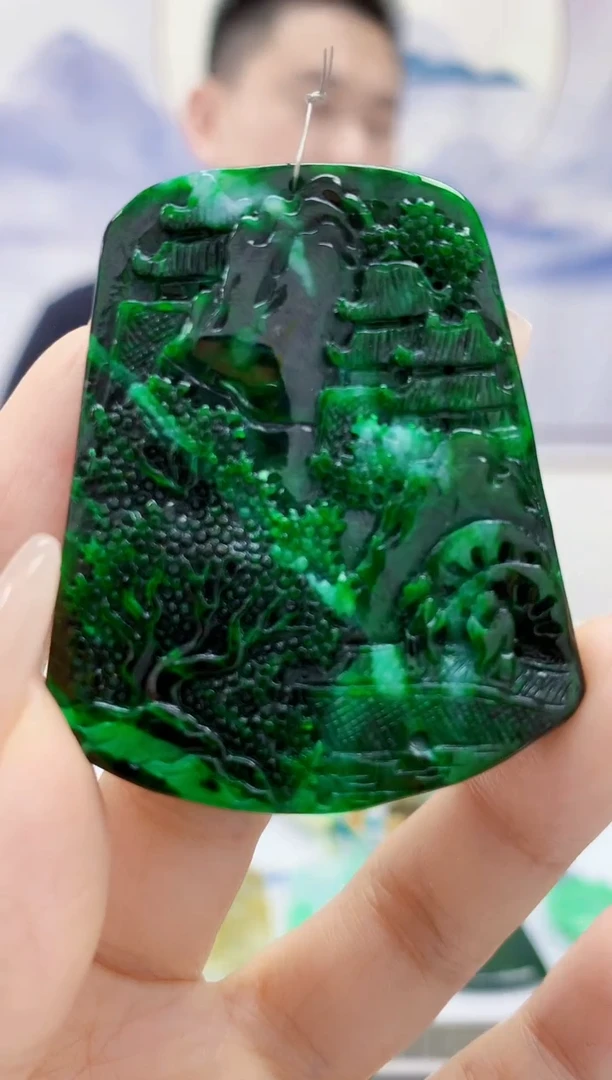 定制翡翠未镶嵌1502xx-毛货挂件31