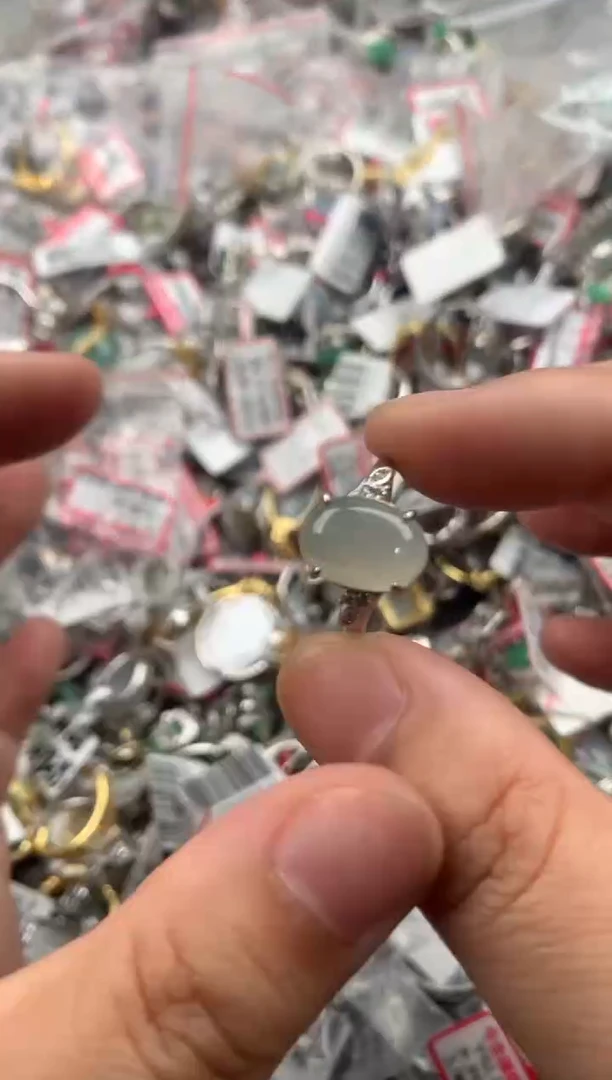 银S925镶嵌戒指翡翠222222   9