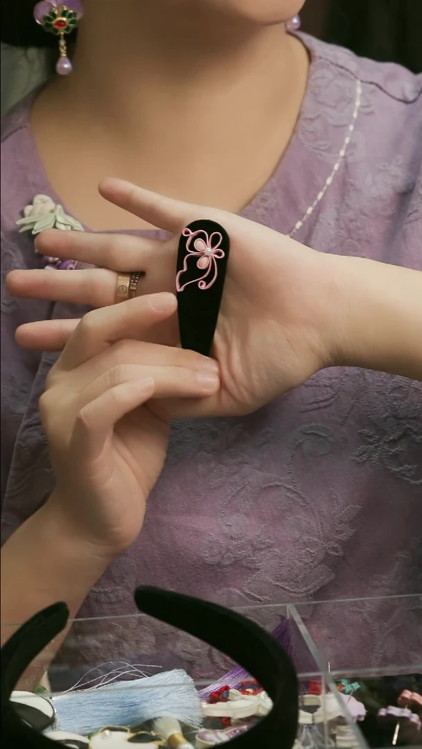 刺绣湘传礼盘扣发夹