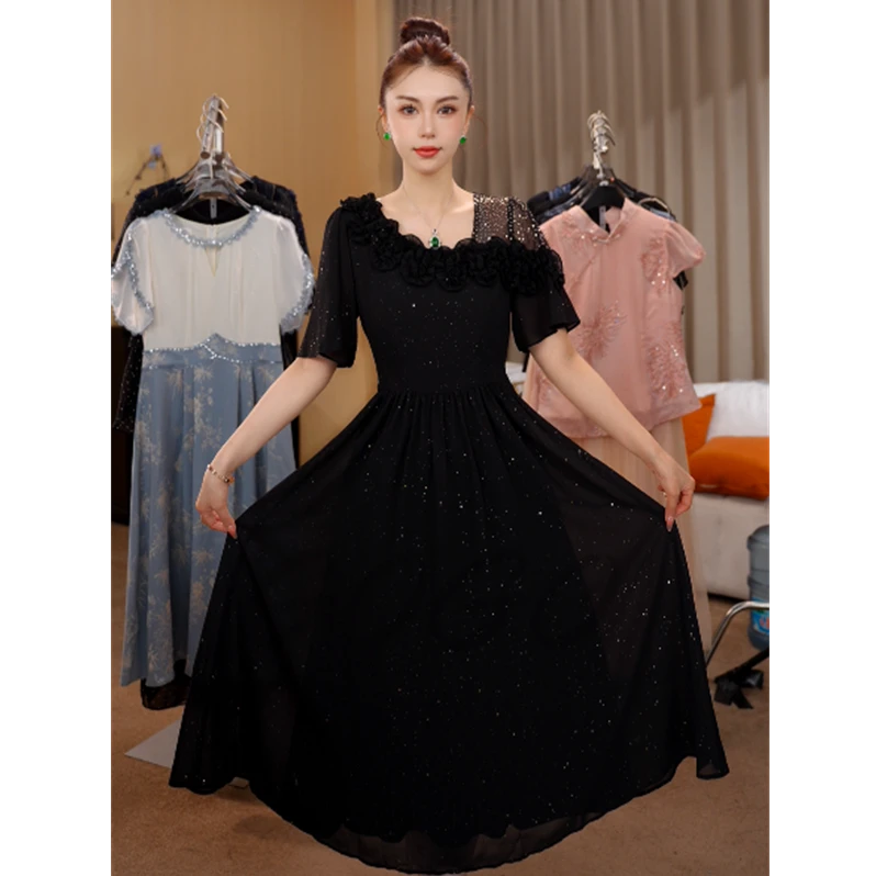 巴黎旧梦 G6767裙子女夏2025新款高端轻奢礼服显瘦气质连衣裙长裙