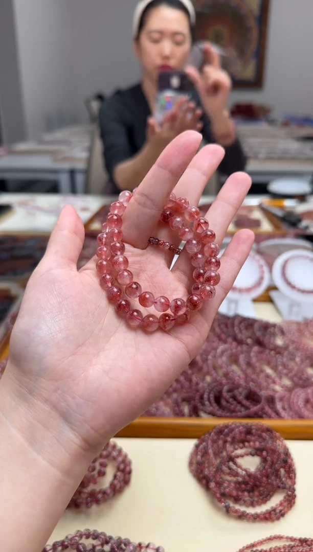 未镶嵌手串水晶芬达金草莓8mm+ 多样性发一