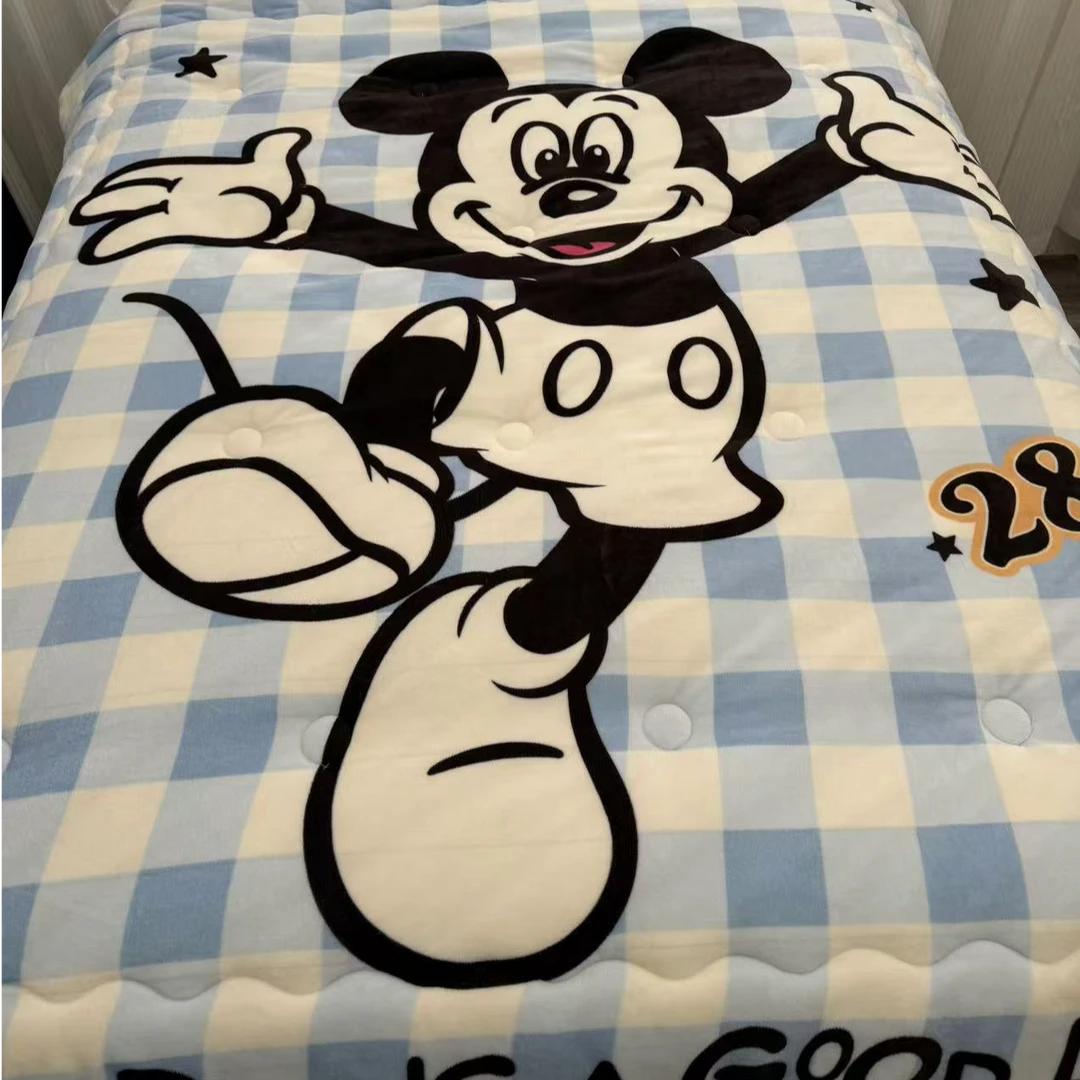 卡通双面绒开心小鼠加绒加厚大版花冬被200*230