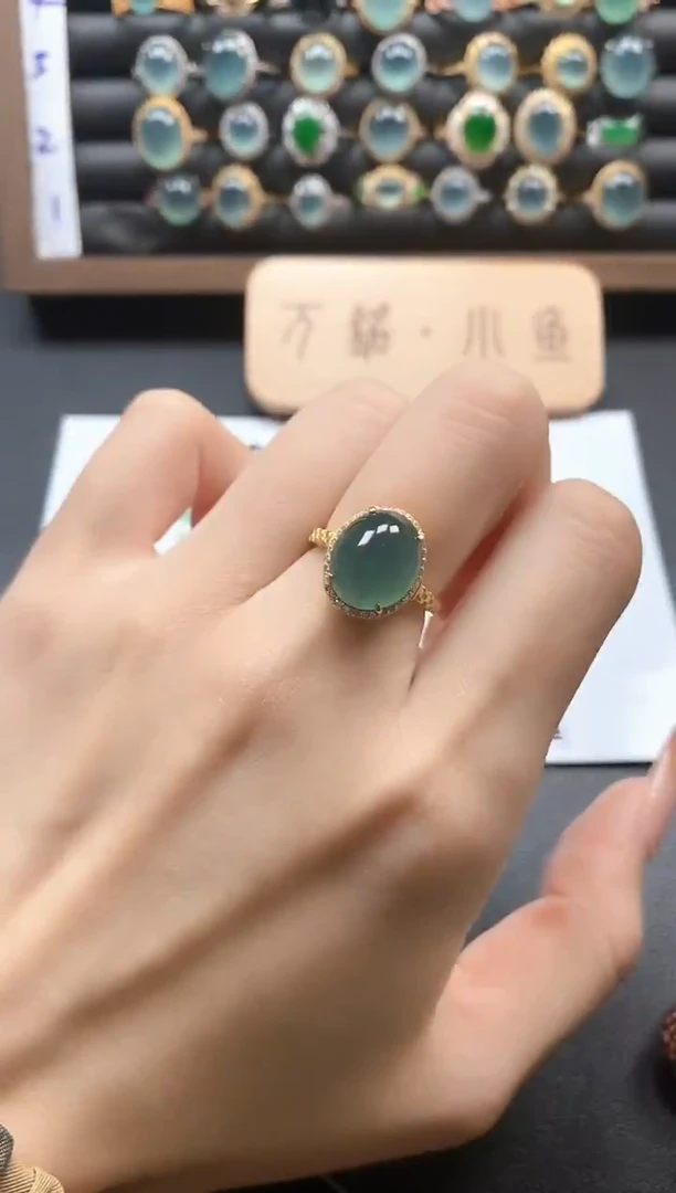 银S925镶嵌戒指翡翠51511