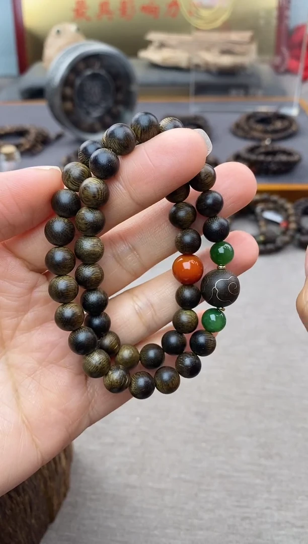 【闪购商品】沉香手串芽庄黄棋楠沉水老料0.8＋祥云1.2设计
