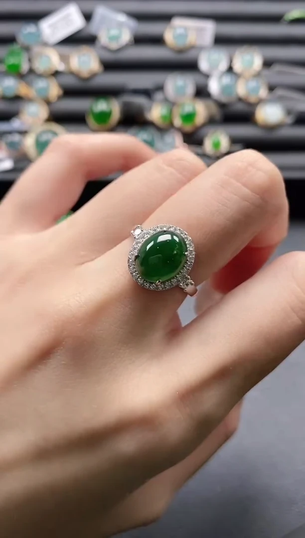 【闪购商品】翡翠戒指银S925镶嵌11111