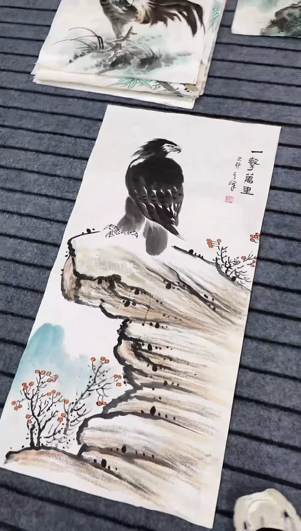 精品三尺花鸟作品
