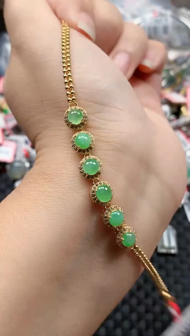 银S925镶嵌戒指翡翠天然A货缅甸翡翠