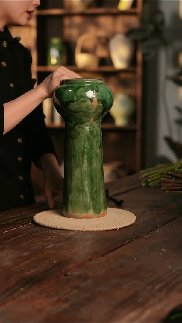 摆件27-384 陶瓷花器高33口径9