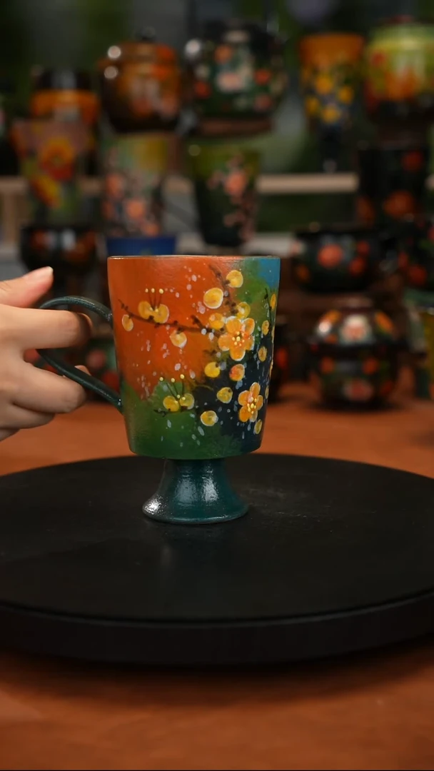 紫砂油画釉下彩手绘