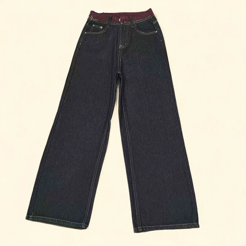 二师兄牛仔黑金植绒直筒牛仔裤A9235款i1