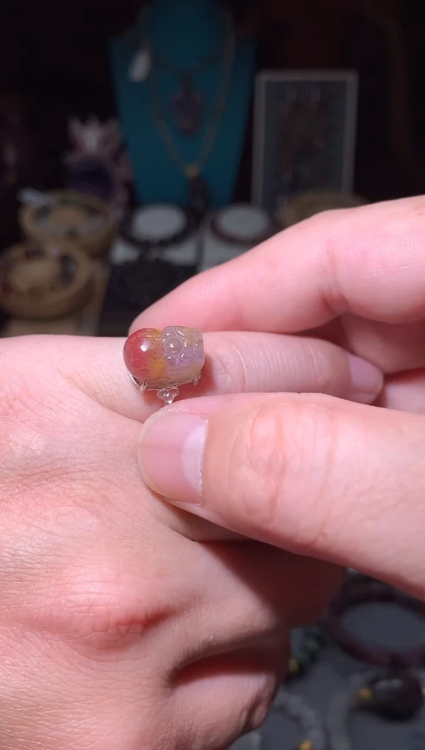 水晶珠宝半成品未镶嵌极光23貔貅戒指
