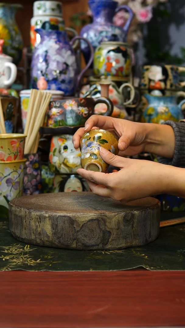 花瓶/杯子/碗7号景德镇手工手绘釉下彩