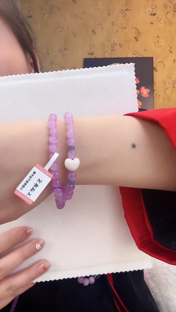 【闪购商品】锂辉石手串未镶嵌紫锂辉手串1078