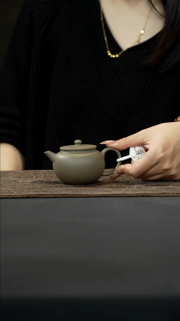 紫砂茶壶青段明式巨轮140cc