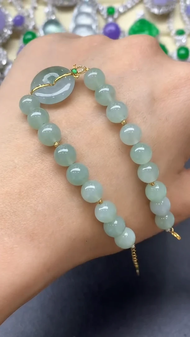 18K金镶嵌手链翡翠196-中国好珍宝